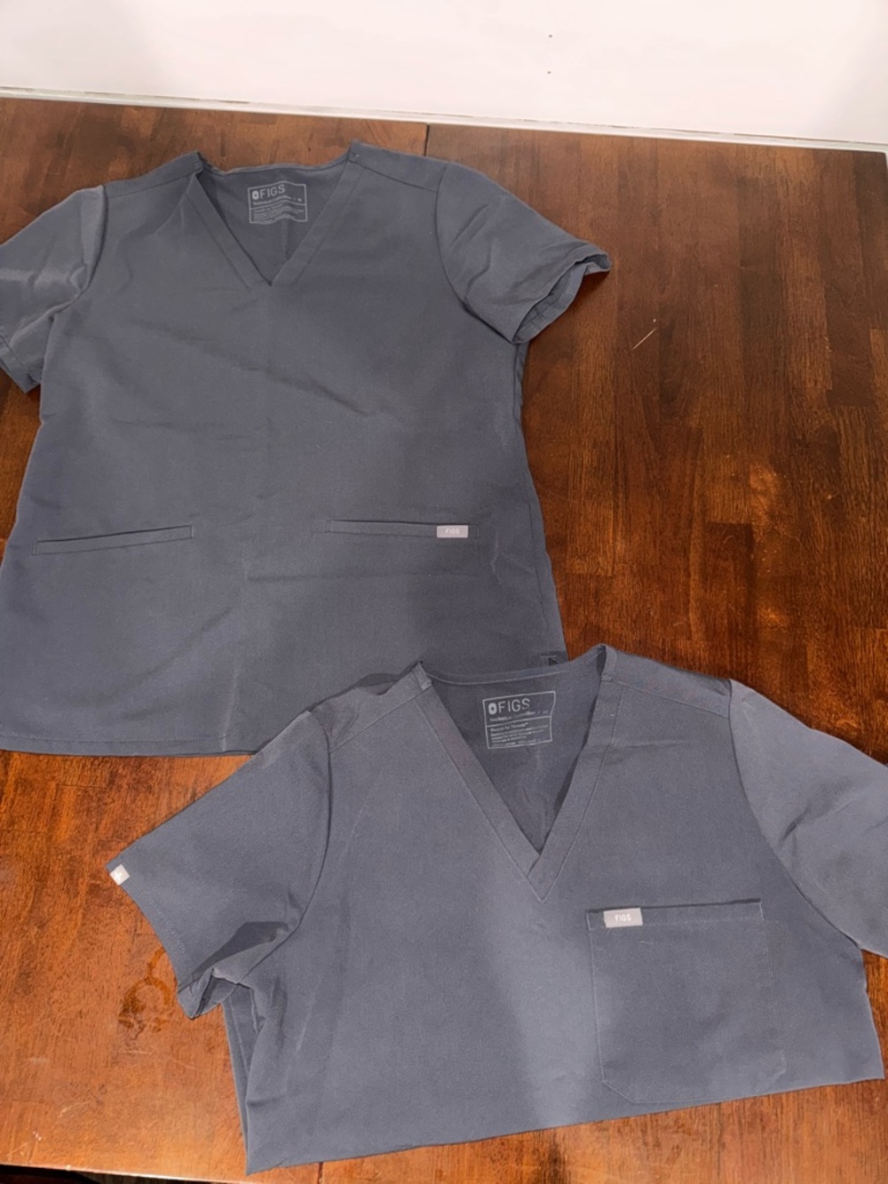 Figs Navy V-Neck Scrub Tops — Set of 2